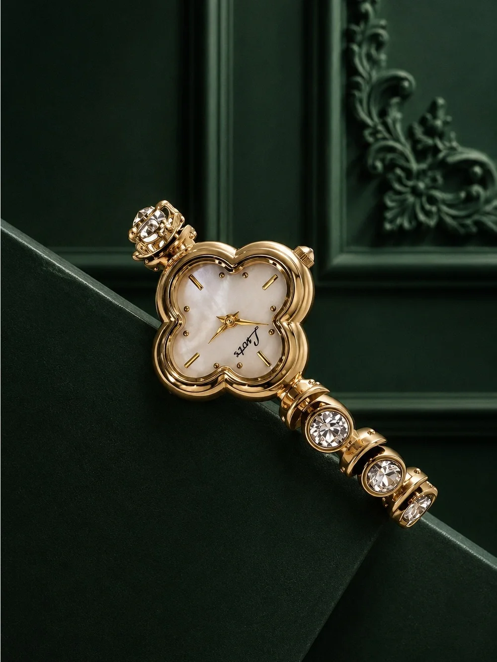 Gold-Tone Clover Bracelet Watch - Gold